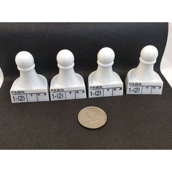 Chess Teacher Replacement White Pawn Chess Game Pieces lot of Four Pavilion 1992 - Picture 8 of 8